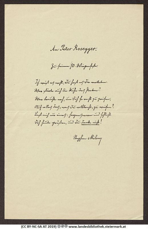 Bucheinband von 'Brief an Peter Rosegger, Band PR_ - B540.5-B21'