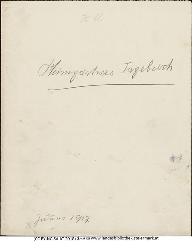Bucheinband von 'Heimgärtners Tagebuch - unsortiert, Band PR_ - A29'