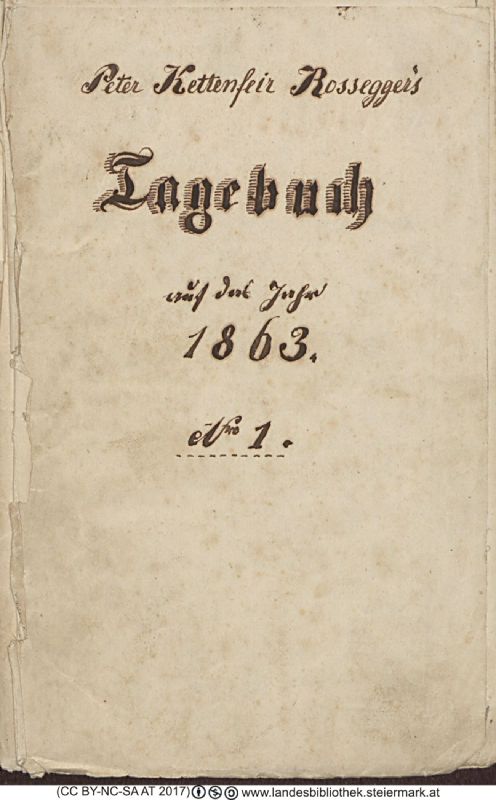 Bucheinband von 'Tagebuch 1863, Band PR_ - Tagebuch Nr.1_1863'
