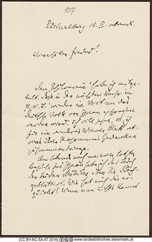 Bucheinband von 'Briefe an Peter Rosegger, Band PR_-B129.16-B5'
