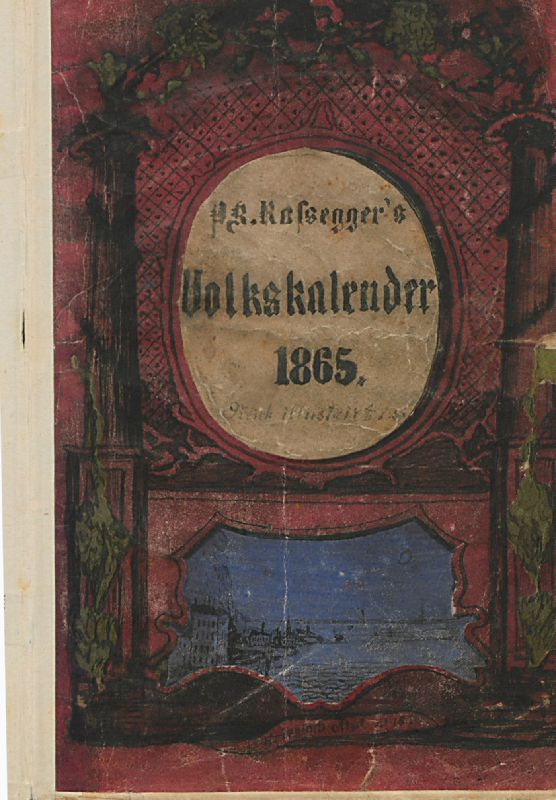 Bucheinband von 'P. K. Rossegger's Volkskalender 1865, Band PR_ - W2.5-A1'