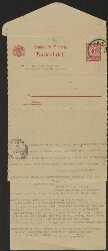 Bucheinband von 'Kartenbrief an Peter Rosegger, Band PR_ - B557.7-B22'