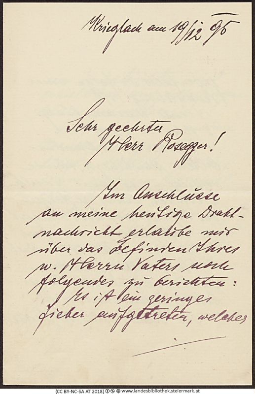 Bucheinband von 'Briefe an Peter Rosegger, Band PR_ - B365.2-B15'