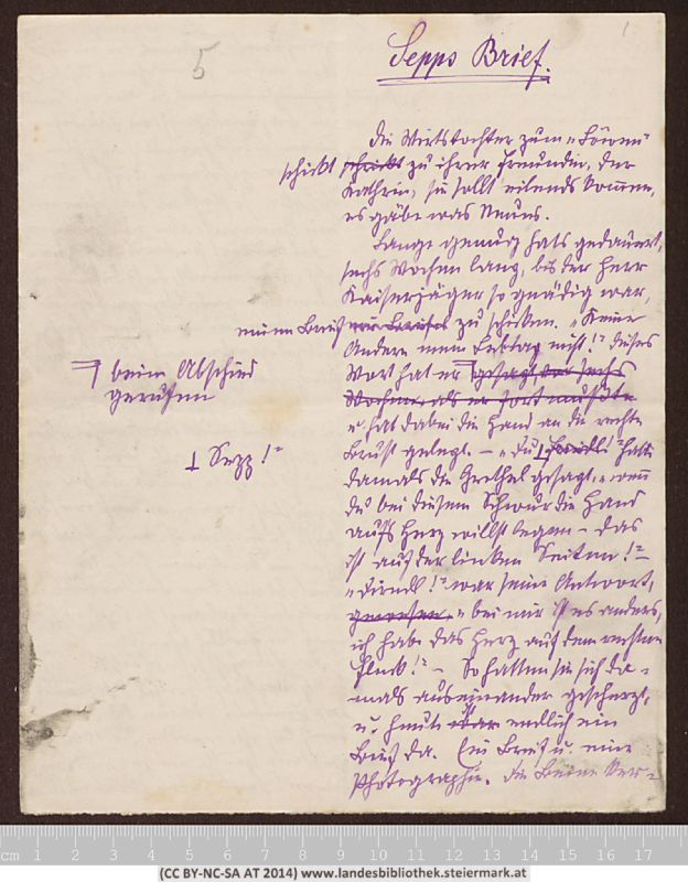 Bucheinband von 'Sepps Brief, Band PR_ - Manuskripte 69'